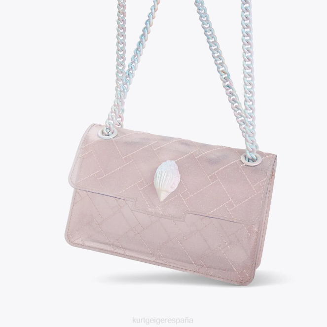 Kurt Geiger mujer londres brillo mini kensington 2LPR66 | bolsas Rosa palido